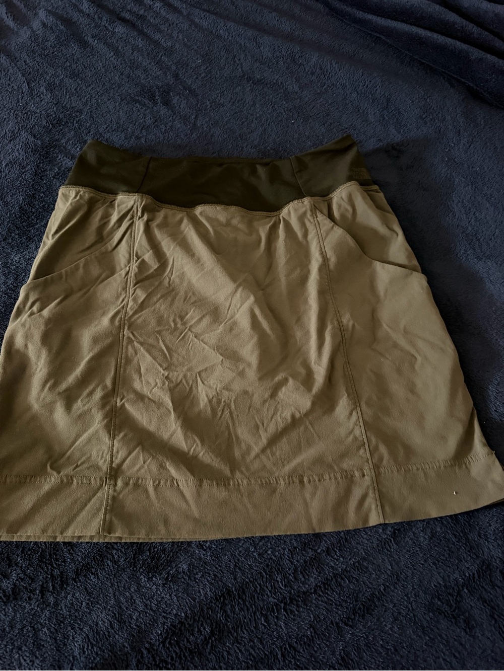 The North Face Olive Green Active A-Line Mini Skirt with Dark Waistband